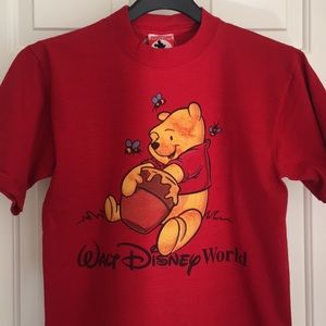 Disney Top Size S Red Yellow Winnie The Pooh Tee Short Sleeves Mickey Inc